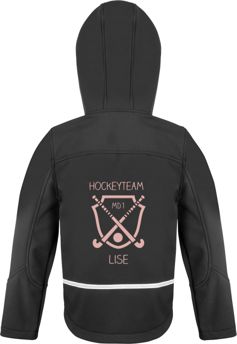 Softshell jack met naam en hockey embleem