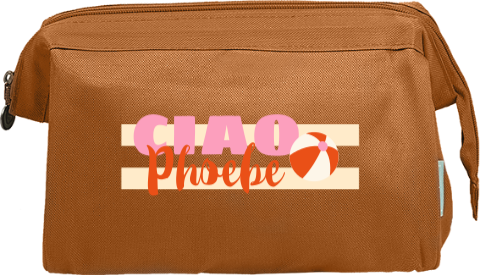 Toilettas met strepen en colorblocking