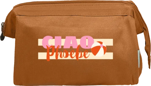 Toilettas met strepen en colorblocking