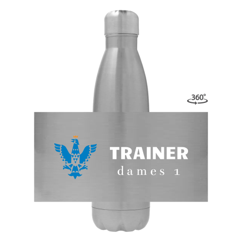 Drinkfles RVS met tekst en logo