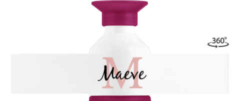 Dopper waterfles met naam en grote initiaal