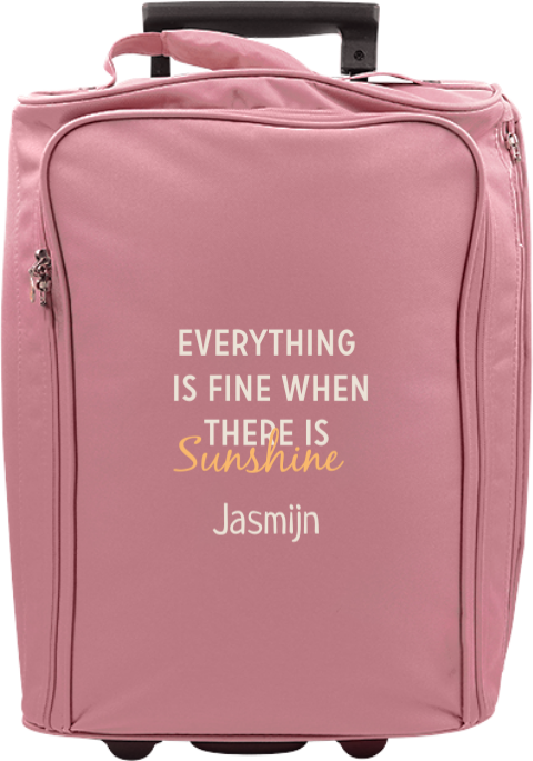 Reistrolley met naam en tekst