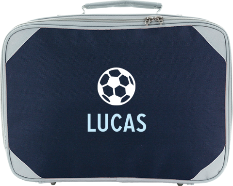 Koffertje met voetbal en naam