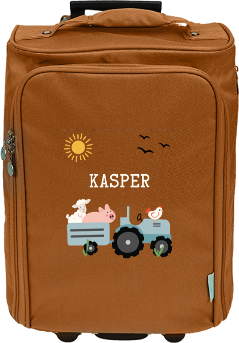 Kindertrolley met naam en boerderijthema 