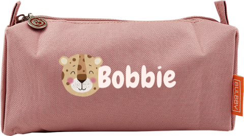 Etui met naam en luipaard