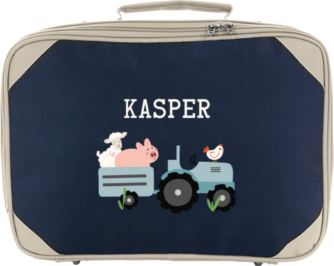 Koffertje met naam en boerderijthema