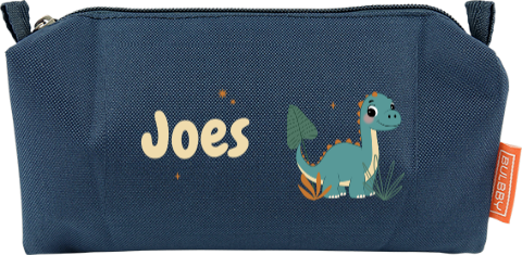 Etui met naam en schattige dinosaurus