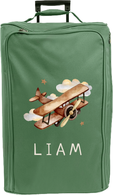 Reistrolley XL met naam en vliegtuigje