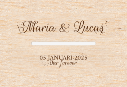 Enveloppendoos met namen en trouwdatum