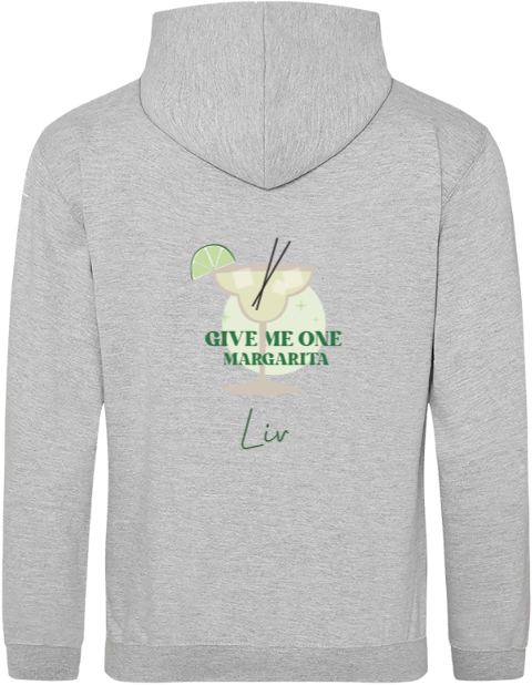 Hoodie volwassenen met naam en margarita
