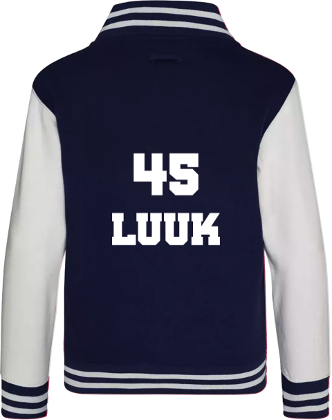 Baseball vest met naam en cijfer