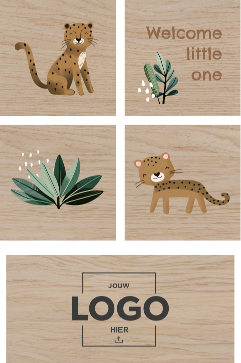Houten blokken zakelijk logo jungle-thema