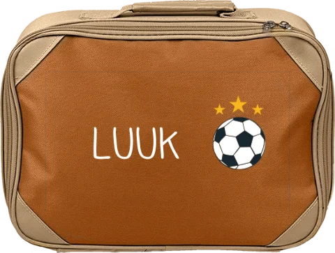 Koffertje met naam, voetbal en sterren