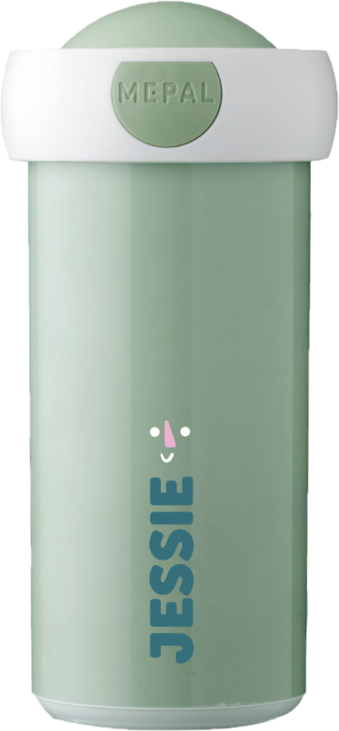 Mepal schoolbeker Campus met naam en smiley