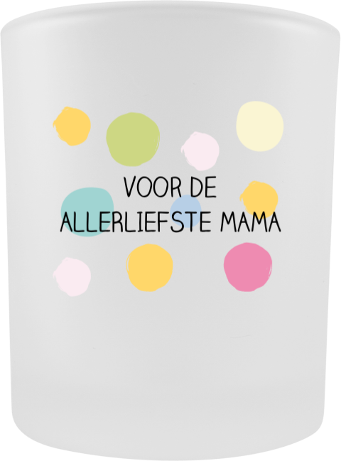 Waxinelichthouder glas voor mama met stippen