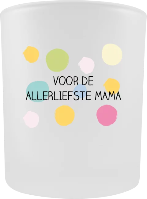 Waxinelichthouder glas voor mama met stippen