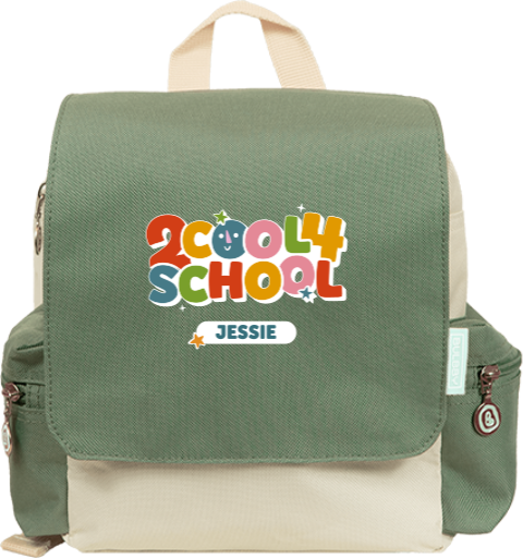 Rugzakje met kleurrijke tekst en naam