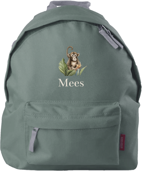 Rugzak kind met naam en jungle aap