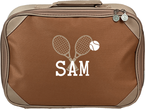 Koffertje met naam en tennis rackets
