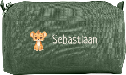 Etui met naam en leeuwtje