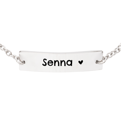 Armband baby met naam en hartje