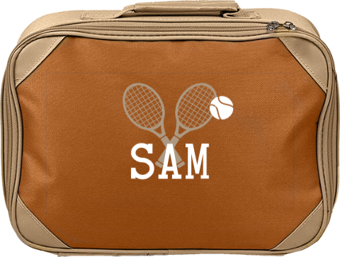Koffertje met naam en tennis rackets