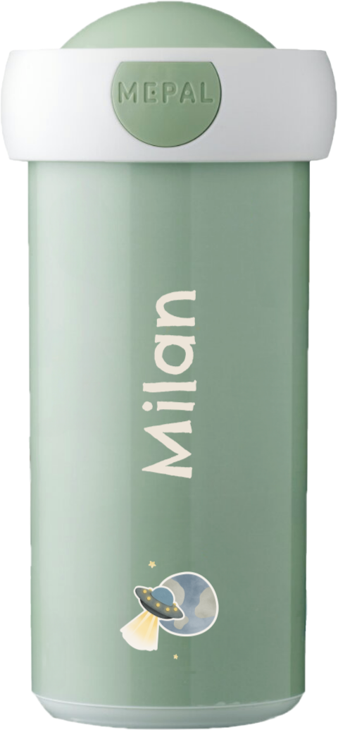 Mepal schoolbeker Campus met naam en heelalthema 