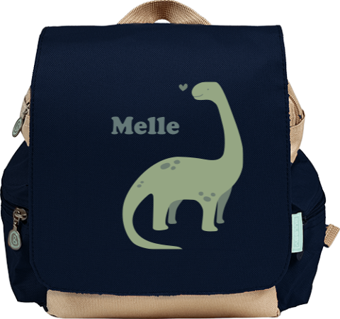 Rugzakje met naam en illustratie dino