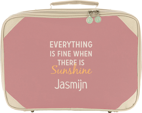 Koffertje met naam en tekst