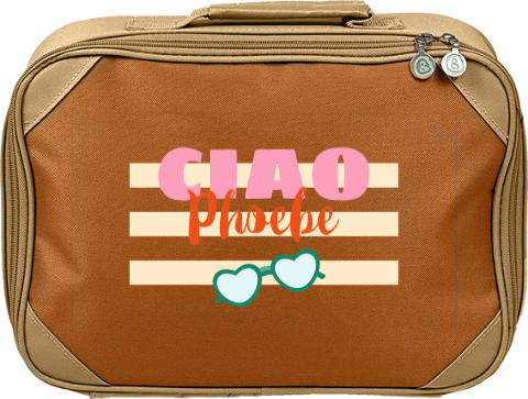 Koffertje met strepen en colorblocking