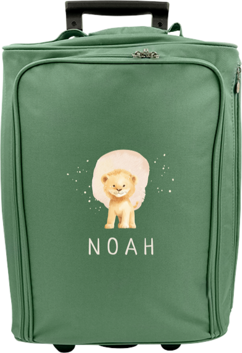 Kindertrolley met naam en leeuwtje