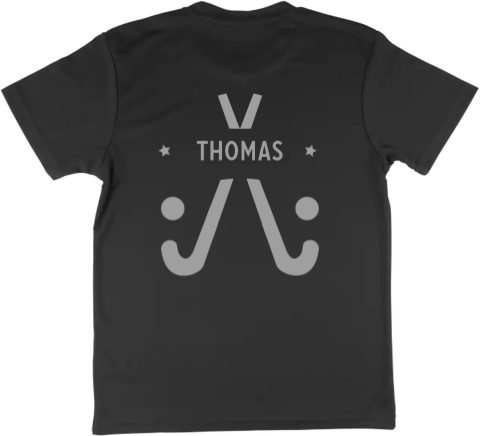 Sportshirt voor kind met naam en hockey-sticks