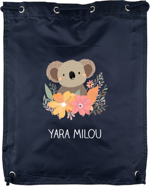 Gymtasje met naam en koala