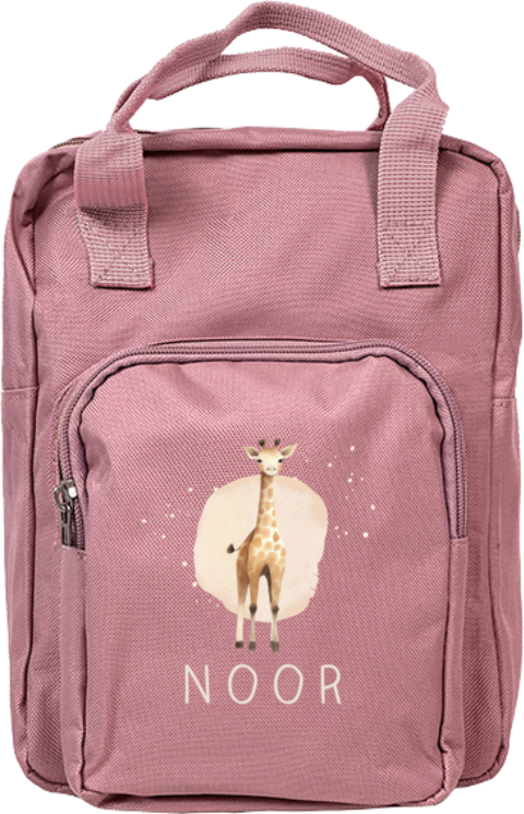 Rugzak classic met naam en giraf