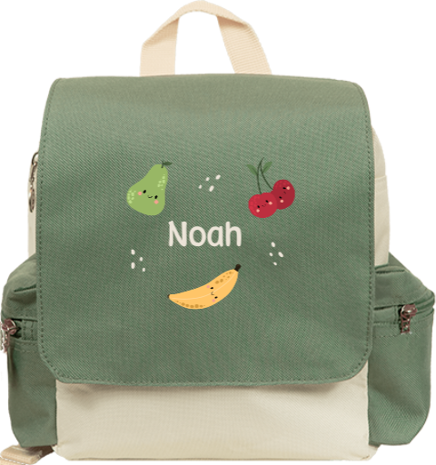 Rugzakje met naam en illustraties fruit