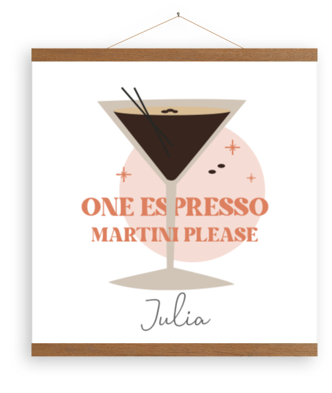 Canvas poster met naam en espresso martini