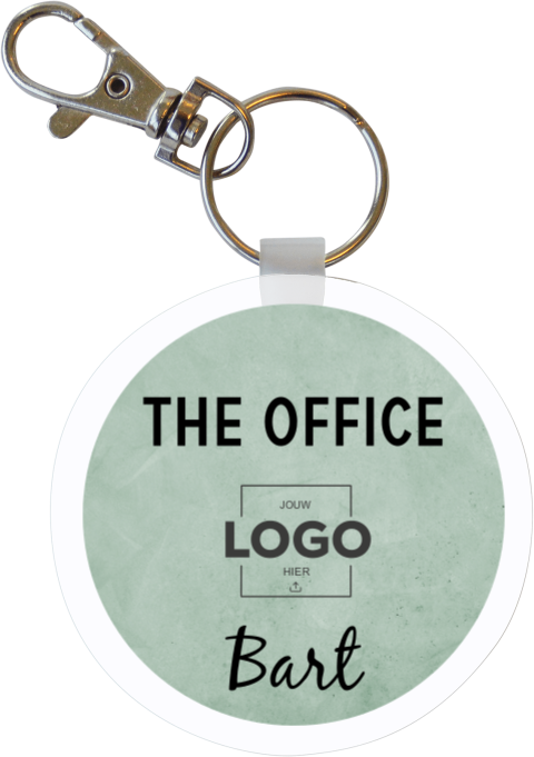 Sleutelhanger rond met naam en logo zakelijk