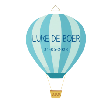 Tegeltje met naam en luchtballon
