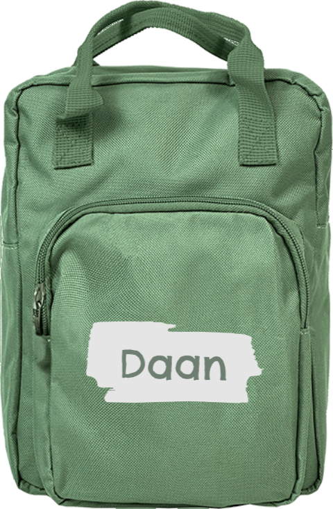 Rugzak classic met naam en streep verf