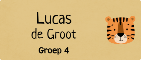 Naamsticker groot tijger