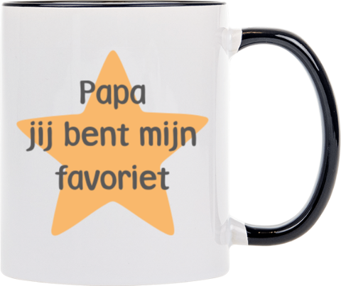 Mok met ster en eigen tekst voor vaderdag
