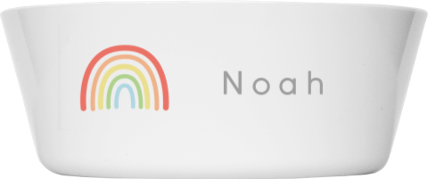 Kinderkommetje met naam en regenboog