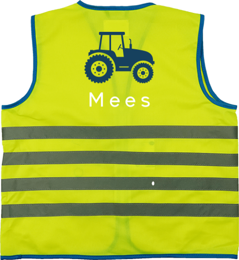 Veiligheidsvestje met naam en tractor
