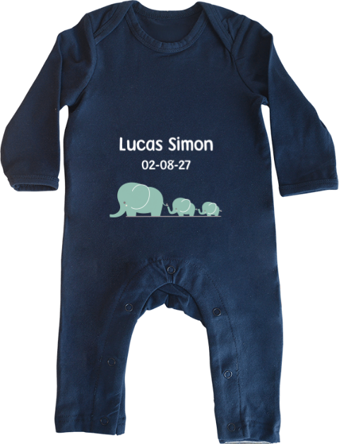 Boxpakje met naam en olifantjes