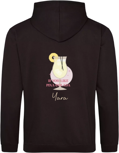 Hoodie volwassenen met naam en pina colada