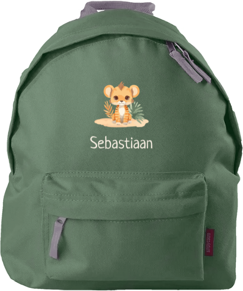 Rugzak kind met naam en kawaii welpje