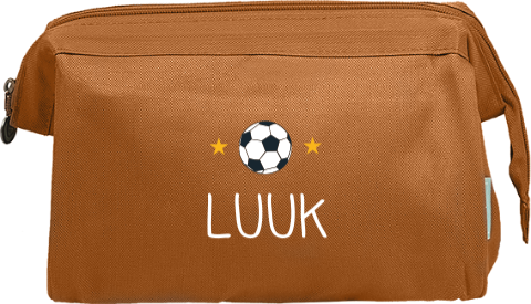 Toilettas met voetbal, sterren en naam