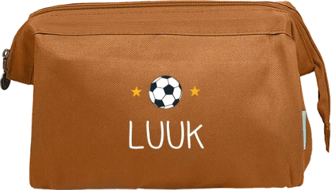 Toilettas met voetbal, sterren en naam