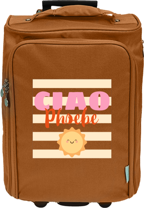 Kindertrolley met strepen en colorblocking