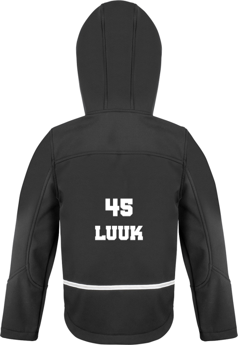 Softshell jack met naam en cijfer